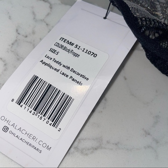 oh la la cheri lace teddy with decorative appliques - Picture 2 of 8